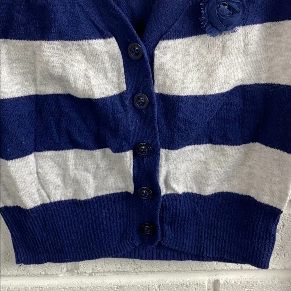 Justice Girls Navy & Gray Stripe Cardigan Size 7